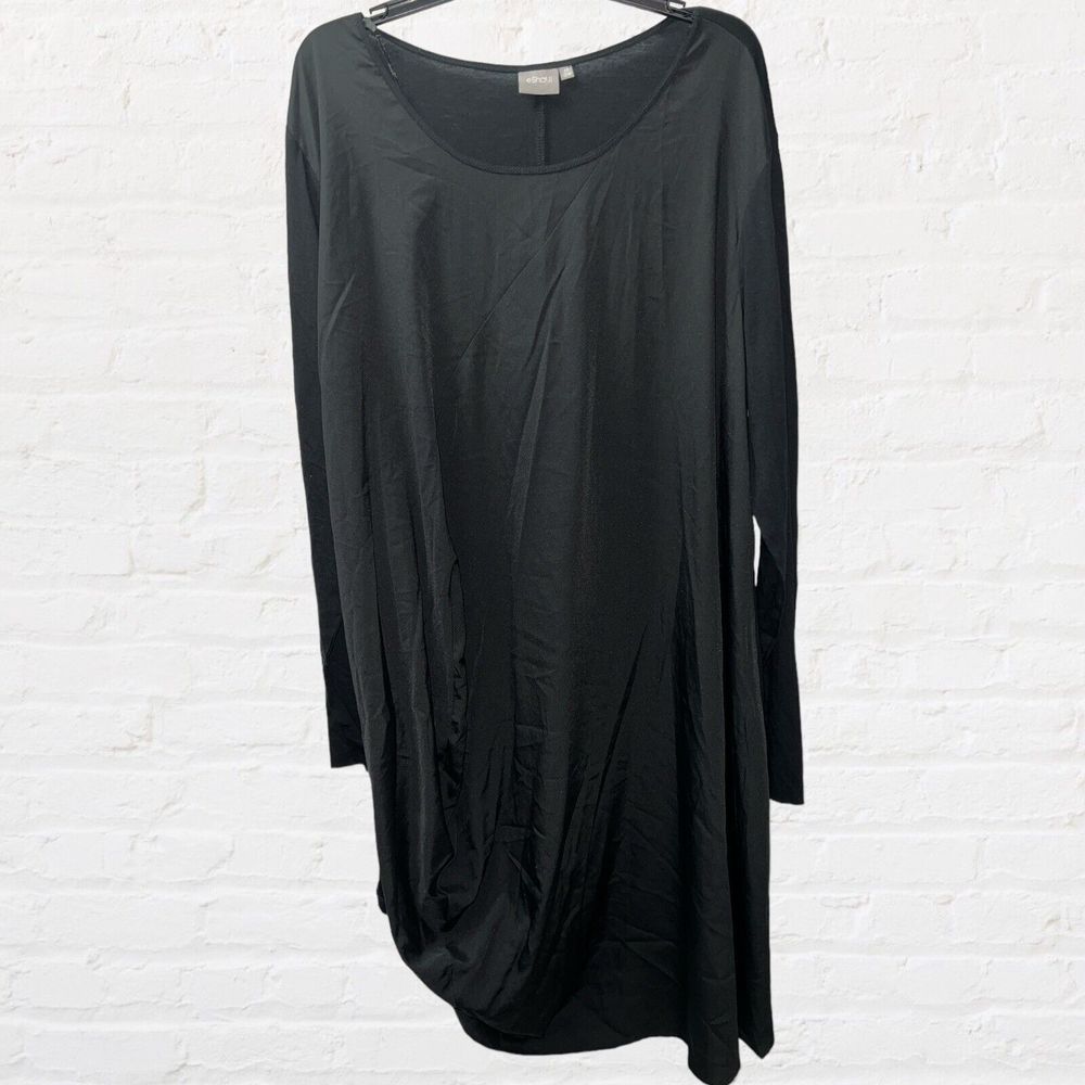 eShakti Dress‎ Women’s Plus Size 4X 30w Black Asymmetrical Hem Long Sleeves
